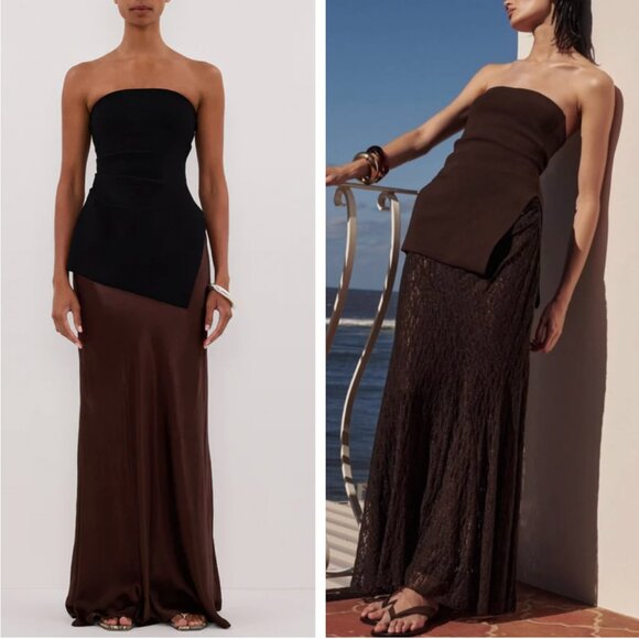 DISSH LUKE BLACK LONGLINE BANDEAU TOP - Picture 1 of 9